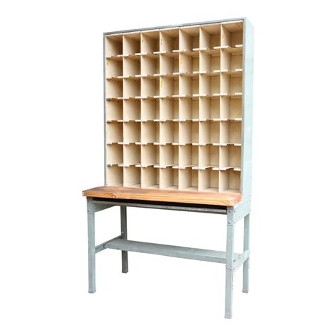 Stackable up to 3 high. Vintage Industrial Mail Sorter Bar Shelf / Cabinet Desk ...