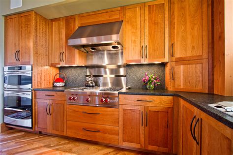 Frameless Kitchen Cabinetry In Cherry Rustic Kitchen Burlington