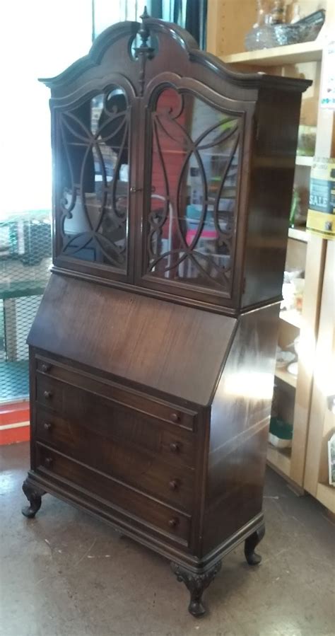 Upright secretary desk is easy to incorporate into any space. UHURU FURNITURE & COLLECTIBLES: SOLD Rockford Vintage ...