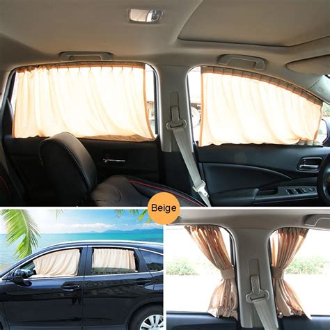 2pcsset 70s Mesh Car Window Curtains For Protection Of Private With