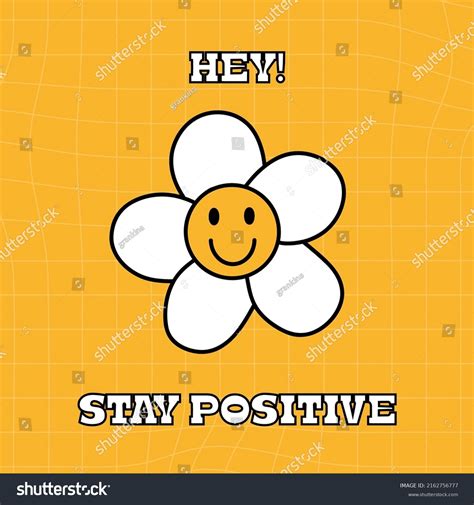 Stay Positive Card Poster Design Retro Stock Vector Royalty Free