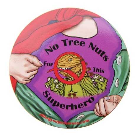 Tree Nut Allergy Superhero Girl Sticker Allergy Superheroes