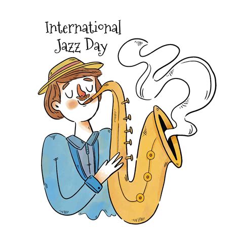 Cute Man Playing Saxophone 198723 Vector Art At Vecteezy