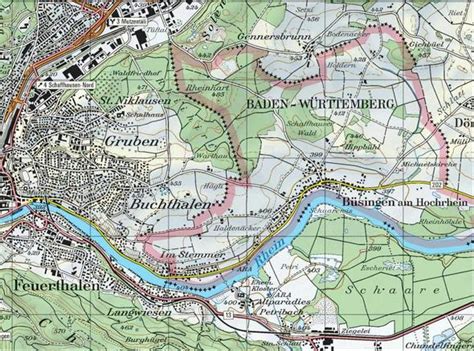 Nach auffassung deutschlands 316 km lange politische grenze in mitteleuropa. Von Zürich Grenze nach Deutschland Laufen (Schweiz)
