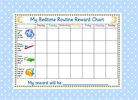 Printable Bedtime Reward Chart Instant Download Kids Etsy Uk