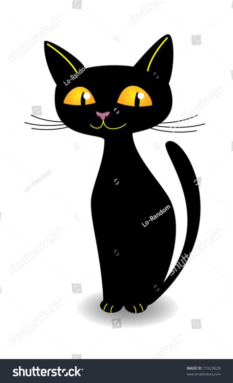 Nice Black Cat Vector Illustration Stock Vector 77423629