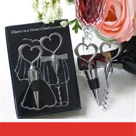 Love Heart Wine Bottle Opener Wine Stopper Wedding Ts For Guests