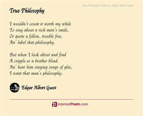 True Philosophy Poem By Edgar Albert Guest
