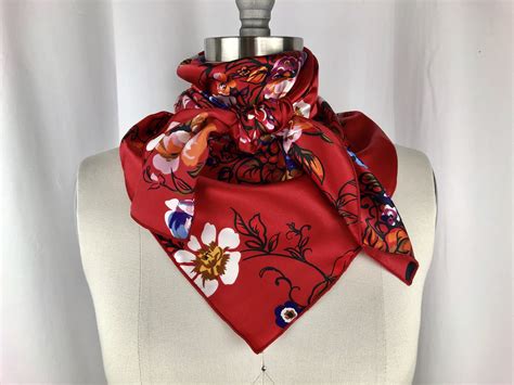 Buy Cr Bright Red Floral Silk Scarf At Cr Ranchwear For Only 59 00