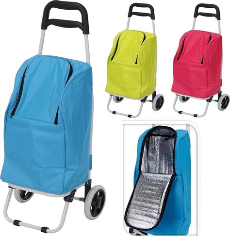 2 In 1 Foldable Pull Along Insulated Shopping Trolley Bag Cooler Bag On