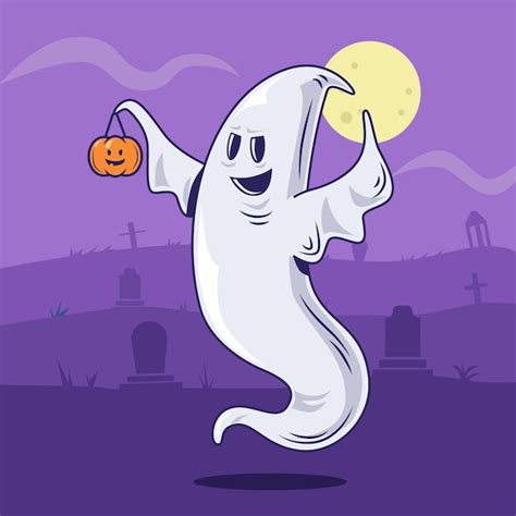 Premium Vector Hand Drawn Halloween Ghost Illustration
