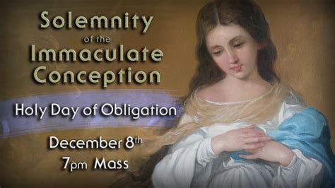 Feast Of The Immaculate Conception December 8 2017 Catholic Church Of The Nativity