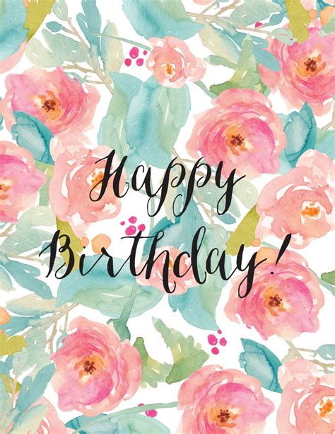 Happy Birthday Watercolor Flowers Images And Photos Finder
