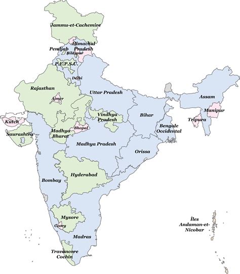 Unmarked Indian Political Map