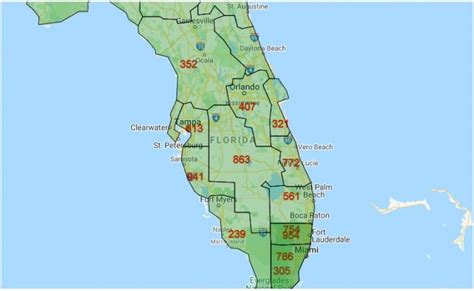 Map Of Florida Area Codes Map