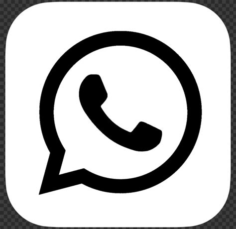 HD White Black WhatsApp Wa Whats App Square Logo Icon PNG Citypng