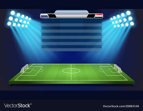 Soccer Field With Scoreboard Royalty Free Vector Image