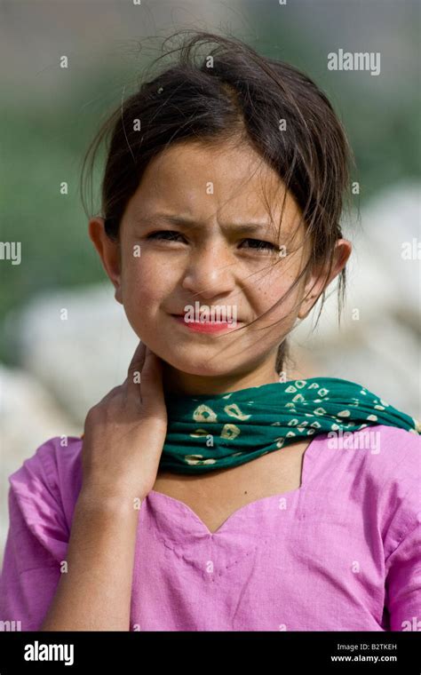 Young Hunza Girl Near Passu In Northern Pakistan Stock Photo Alamy