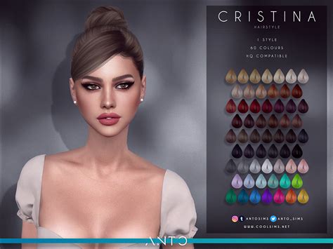 Cristina Braided Bun With Fringe Hair By Anto At Tsr Sims 4 Updates