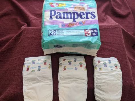 3 Vintage Pampers Baby Dry Plastic Diapers Size 3 From 1999 1800