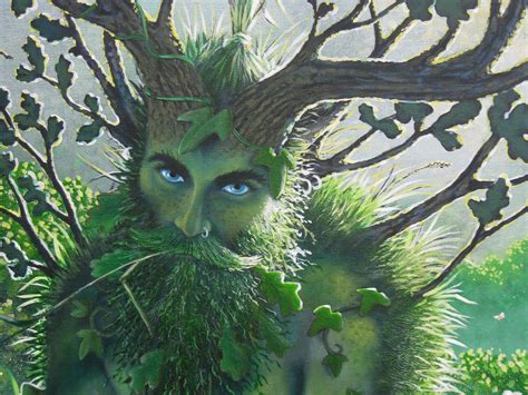 Hoof And Horn Studio Fantasy Tree Green Man Pagan Art