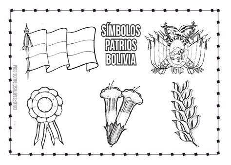 Dibujos de los símbolos patrios de Bolivia para colorear colorear tus