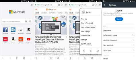 First Look At Microsoft Edge Preview For Android Tech News Log
