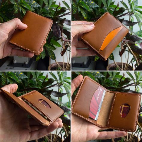 Minimalist Front Pocket Wallet With Quick Card Access Sleeve Whiskey