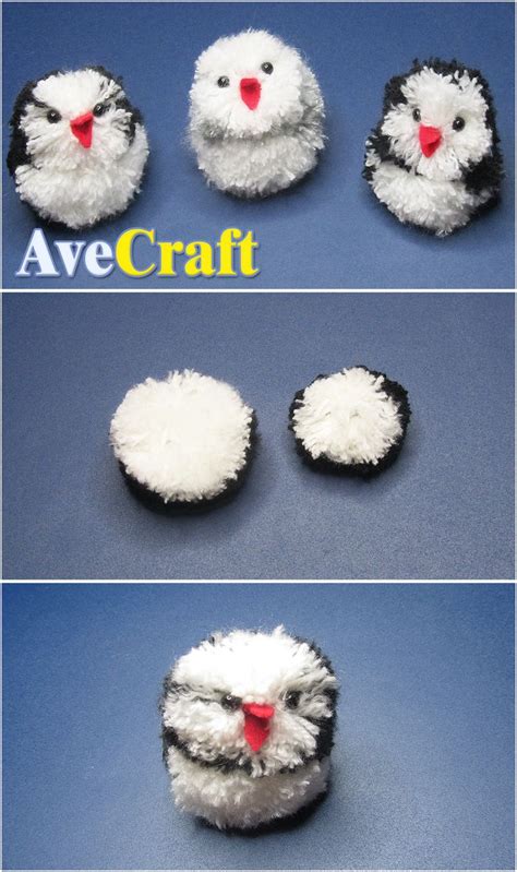 Ave Craft How To Make Pom Pom Owl Bird From Wool Diy Wolen Pompom