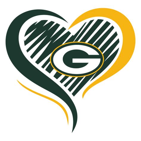 Green Bay Packers Logo Svg Nfl Green Bay Packers Heart Png