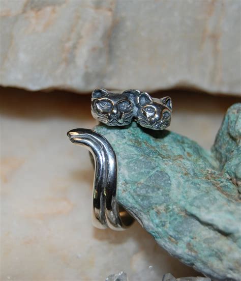 Vintage Sterling Silver Kitty Double Trouble Duo Cats Climbing Etsy