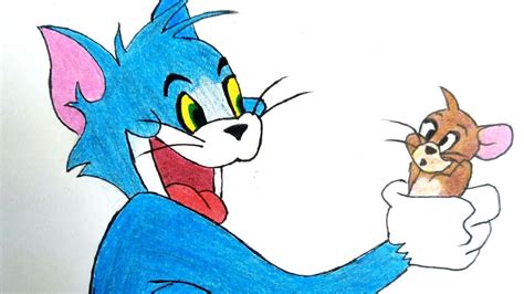 How To Draw Tom And Jerry Cartoon By Using Colour Pencils Youtube