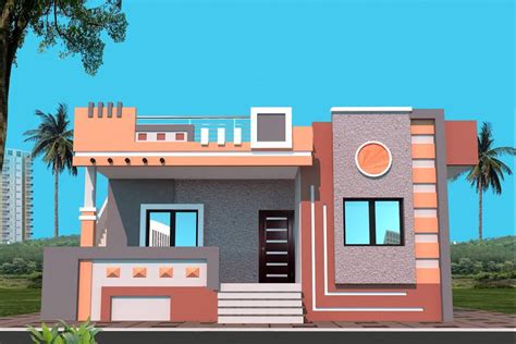 Single Floor House Front Elevation Design In Indian Village