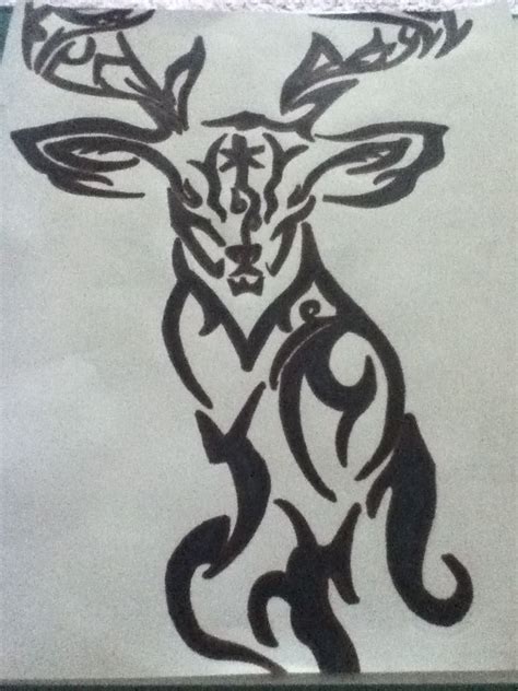 Tribal Deer Art Projects Drawings Art