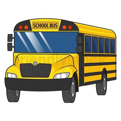 Cartoon School Bus Vector Stock Clip Art Illustration Friendlystock