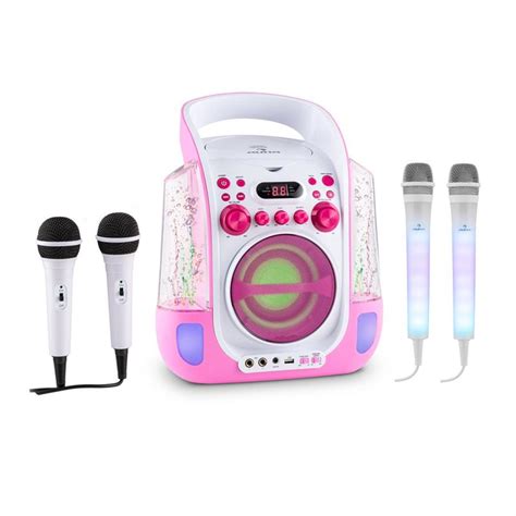 Kara Liquida Pink Dazzl Mic Set Karaokeanlage Mikrofon Led Beleuchtung