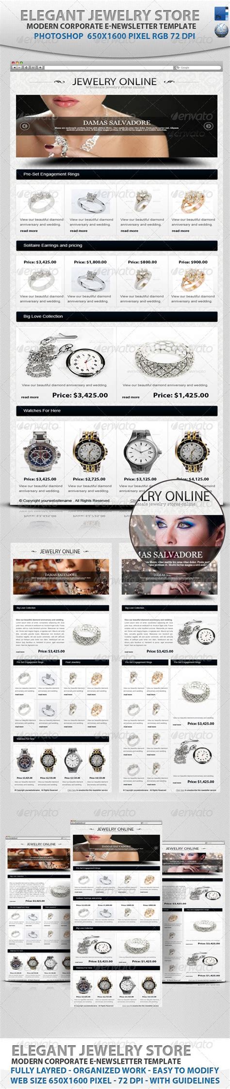 Elegant Jewelry Store E Newsletter Newsletter Templates Template