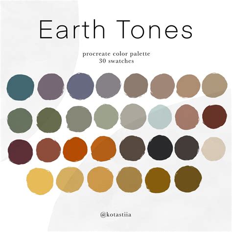 Earth Tones Color Palette 30 Handpicked Swatches For Etsy Australia