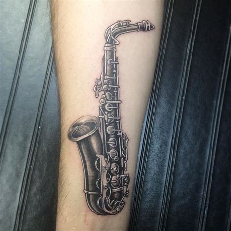 Saxophone Tattoo 🎷🎶🎵 ️️😍 Credit Mikltattoo Music Musician