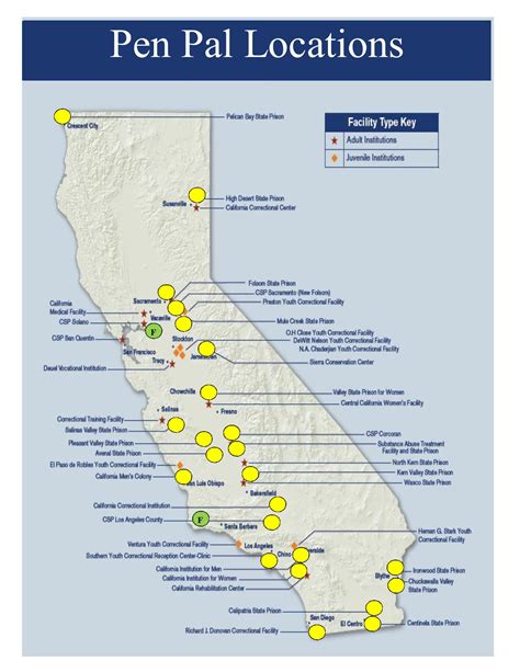 Cdcr Prison Map Printable California State Prison Locations Map Best