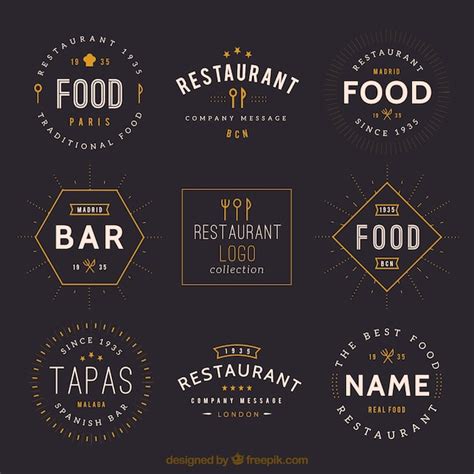 Premium Vector Vintage Restaurant Logos Collection