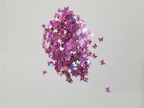 Holographic Purple Butterflies Custom Glitter Mix 12 Oz Solvent