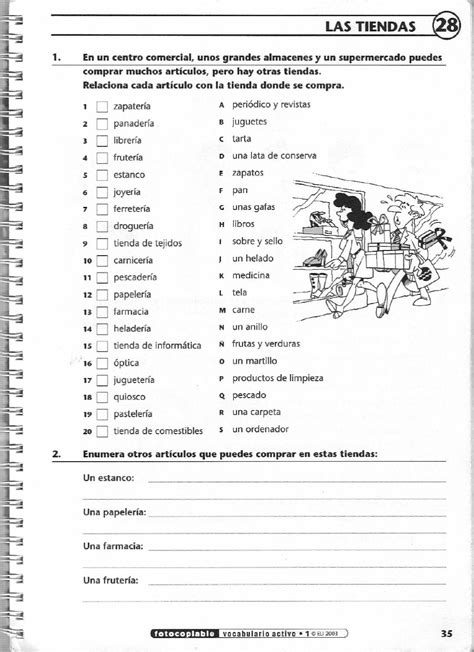 Vocabulario Activo 1 Fichas Con Ejercicios Fotocopiables Elemental