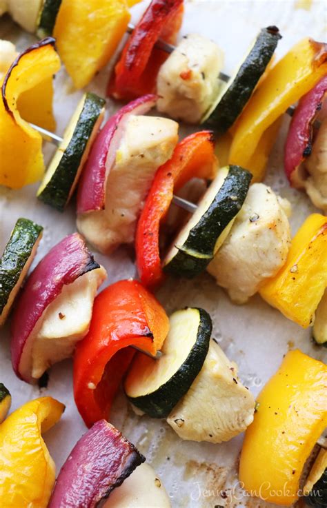 Quite honestly, i'd rather use the stovetop or a real oven. Oven Chicken Veggie Kabobs | Jenny Can Cook - Jenny Can Cook