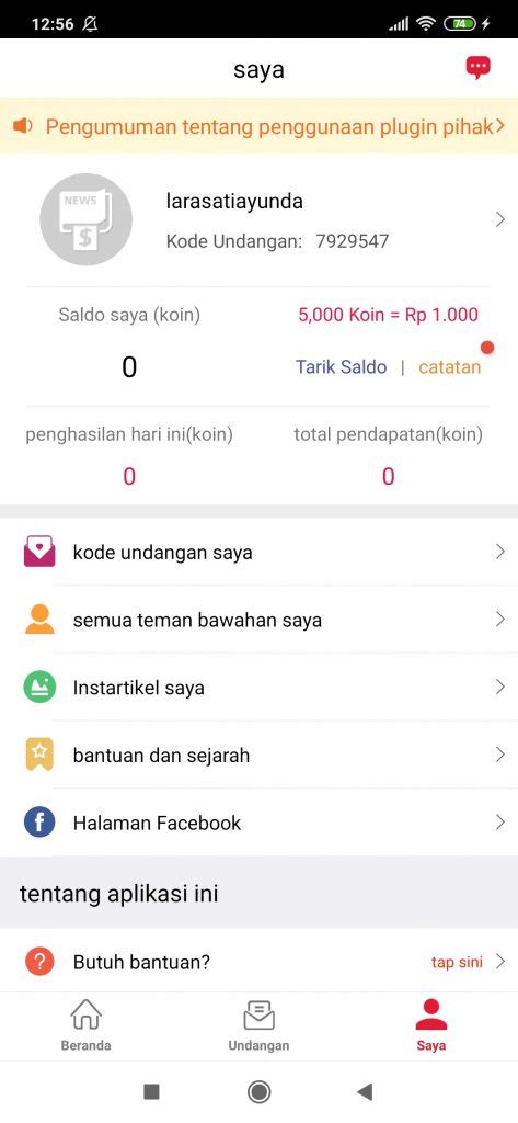 Tetapi hanya mendengar ya, admin belum pernah coba atau men download apk jenis penghasil uang, karena banyak hal yang di pertimbangkan oleh admin. Kode Undangan CashZine Apk Penghasil Uang - Majas.id