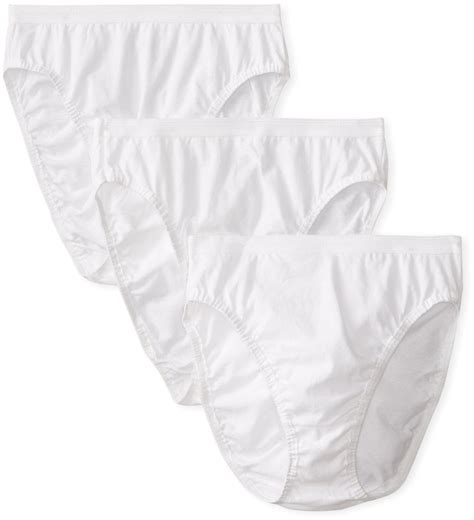 Fruit Of The Loom Women`s 3 Pack White Cotton Hi Cut Brief Panty 6