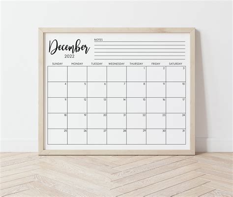 Printable Calendar 2022 Calendar Planner Insert Minimalist Etsy