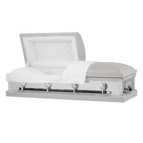 Titan Reflections Series Silver Steel Casket With White Interior