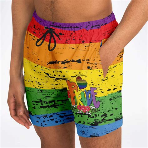 Gay Swim Trunks Rainbow Swim Trunks Pride Shorts Mens Etsy