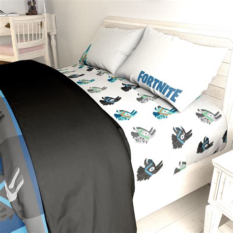 Fortnite Llama Warhol Blue Bed Sheet Set Gaming Bedding